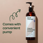 Plant Therapy Organic Fractionated Coconut Carrier Oil Body Care Tan 4 oz,16 oz,32 oz