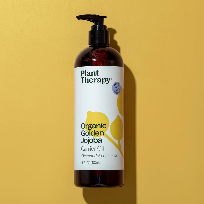 Plant Therapy Organic Golden Jojoba Carrier Oil Body Care Sandy Brown 16 oz