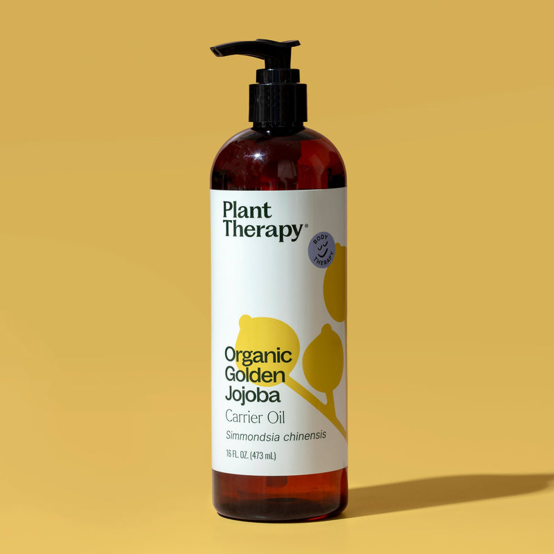 Plant Therapy Organic Golden Jojoba Carrier Oil Body Care Dark Khaki 16 oz