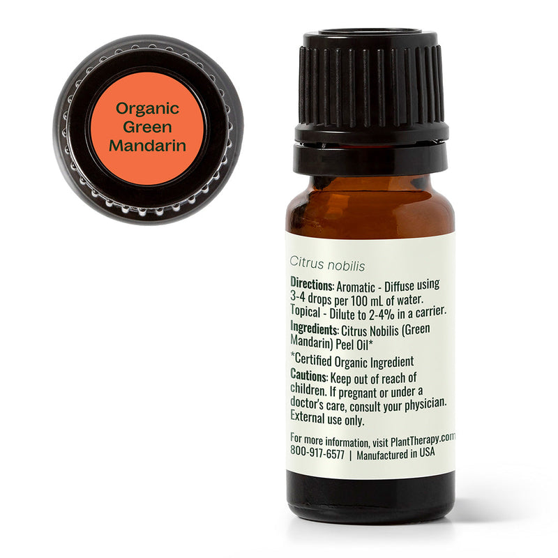 Plant Therapy Organic Green Mandarin Essential Oil Essential Oil White Smoke 10 mL