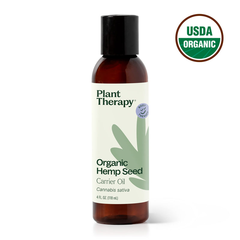 Plant Therapy Organic Hemp Seed Carrier Oil Body Care White Smoke 4 oz,16 oz