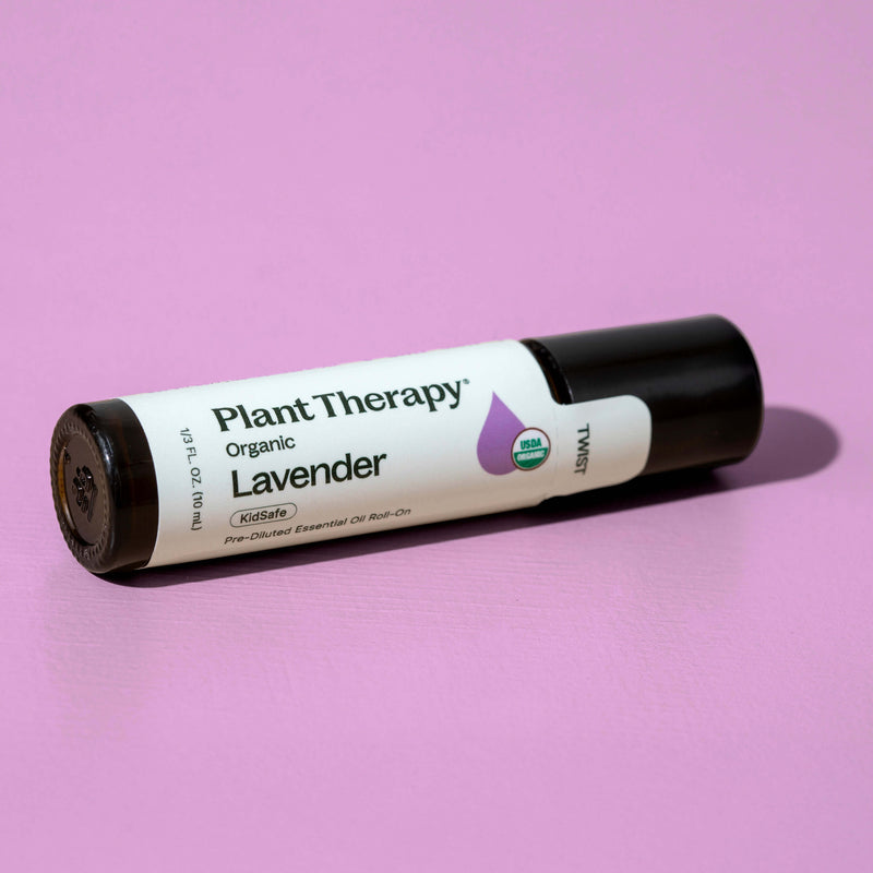 Plant Therapy Organic Lavender Essential Oil Pre-Diluted Roll-On Essential Oil Plum 10 mL