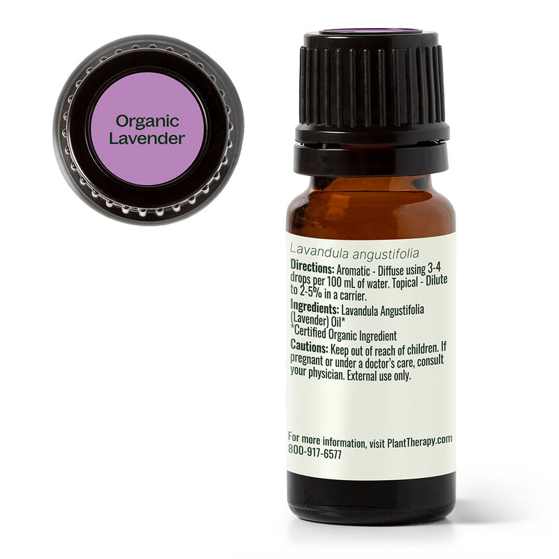 Plant Therapy Organic Lavender Essential Oil Essential Oil White Smoke 10 mL,30 mL,100 mL
