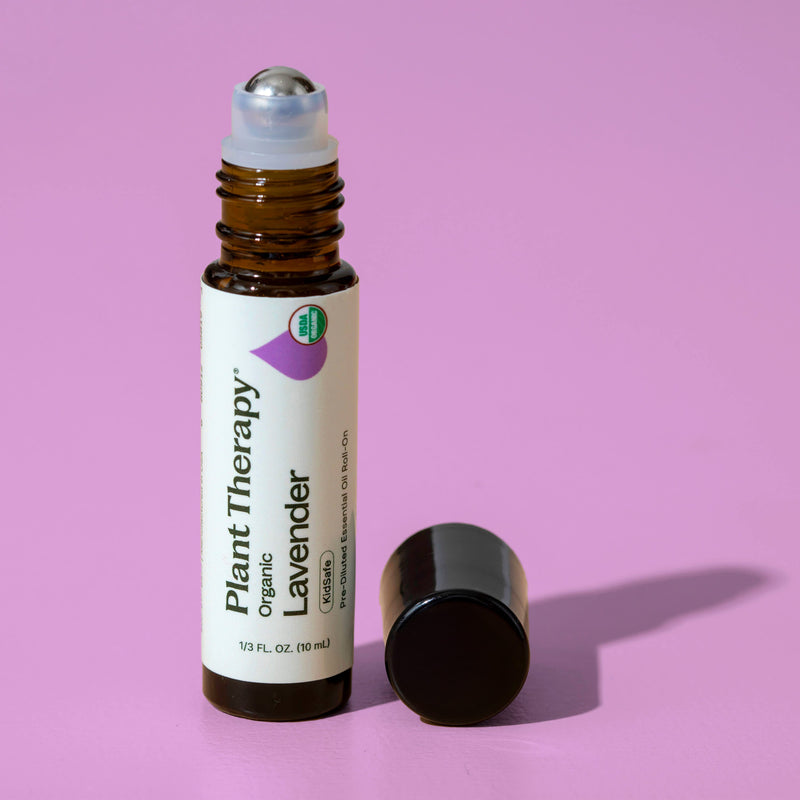 Plant Therapy Organic Lavender Essential Oil Pre-Diluted Roll-On Essential Oil Plum 10 mL