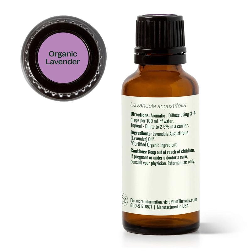 Plant Therapy Organic Lavender Essential Oil Essential Oil White Smoke 10 mL,30 mL,100 mL