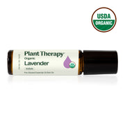 Plant Therapy Organic Lavender Essential Oil Pre-Diluted Roll-On Essential Oil White Smoke 10 mL