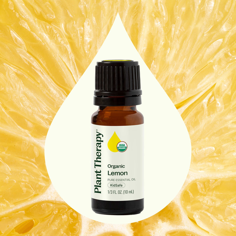 Plant Therapy Organic Lemon Essential Oil Essential Oil Seashell 10 mL,30 mL,100 mL