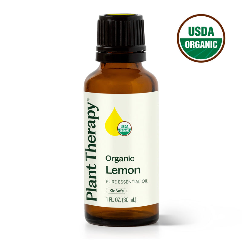 Plant Therapy Organic Lemon Essential Oil Essential Oil White Smoke 30 mL