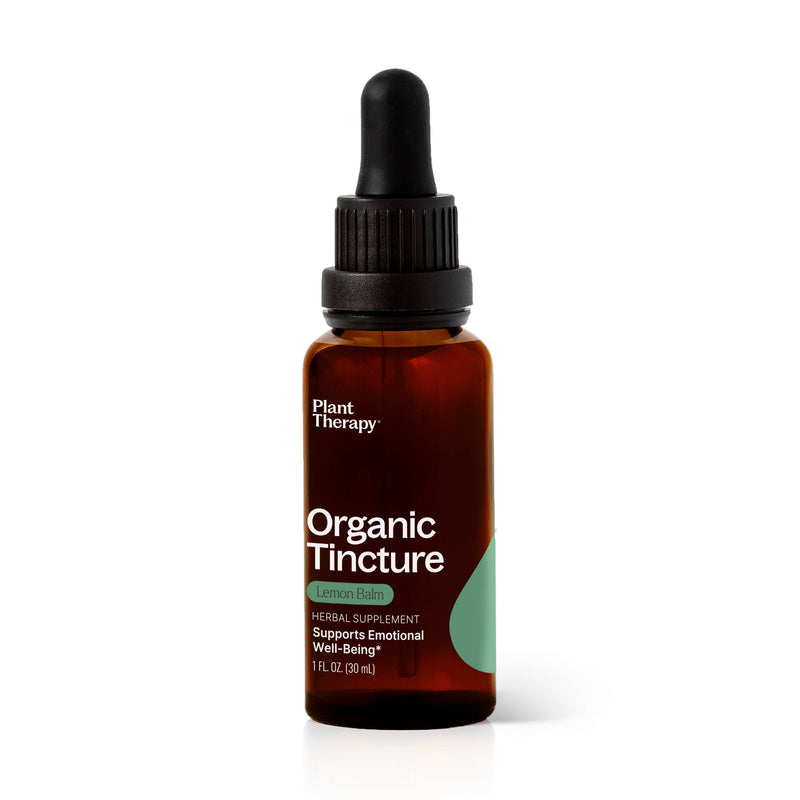 Plant Therapy Organic Lemon Balm Herbal Tincture Supplement Antique White 30 mL