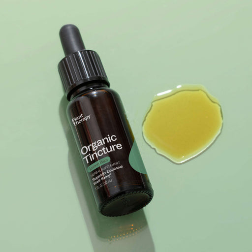 Plant Therapy Organic Lemon Balm Herbal Tincture Supplement Gray 30 mL