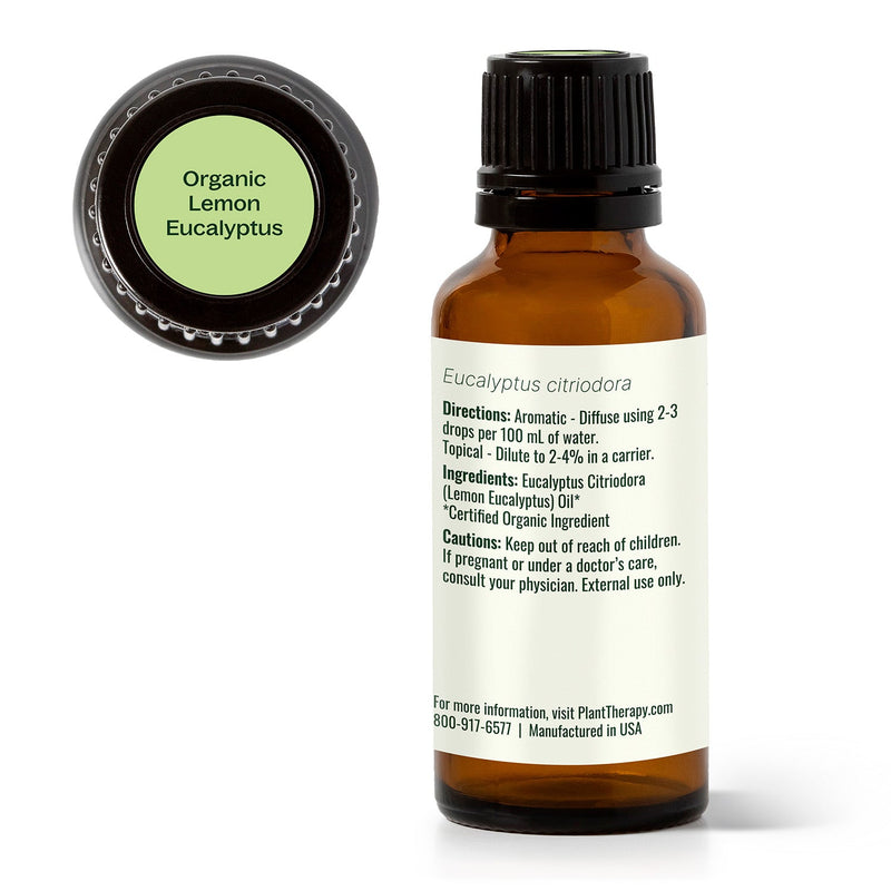 Plant Therapy Organic Lemon Eucalyptus Essential Oil Essential Oil White Smoke 10 mL,30 mL