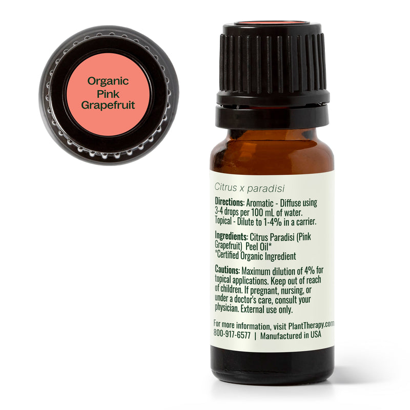 Plant Therapy Organic Pink Grapefruit Essential Oil Essential Oil Light Gray 10 mL