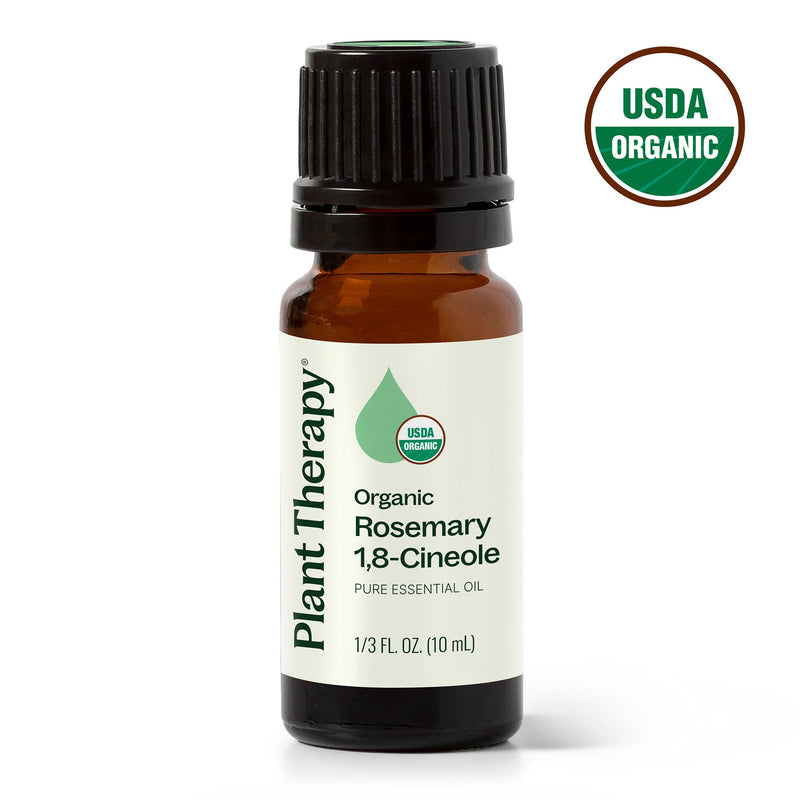 Plant Therapy Organic Rosemary 1,8-Cineole Essential Oil Essential Oil Black 10 mL