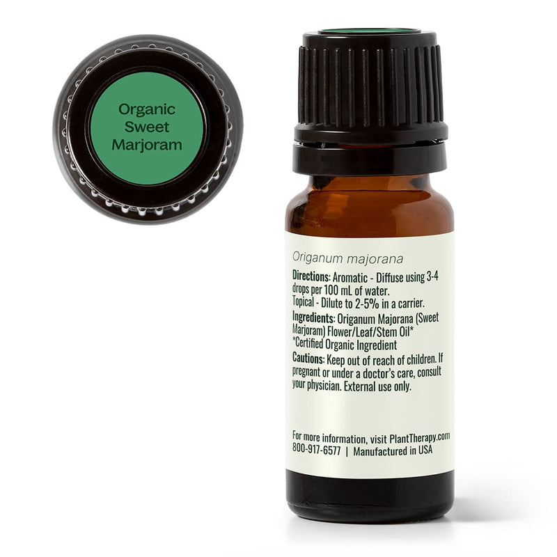 Plant Therapy Organic Sweet Marjoram Essential Oil Essential Oil White Smoke 10 mL
