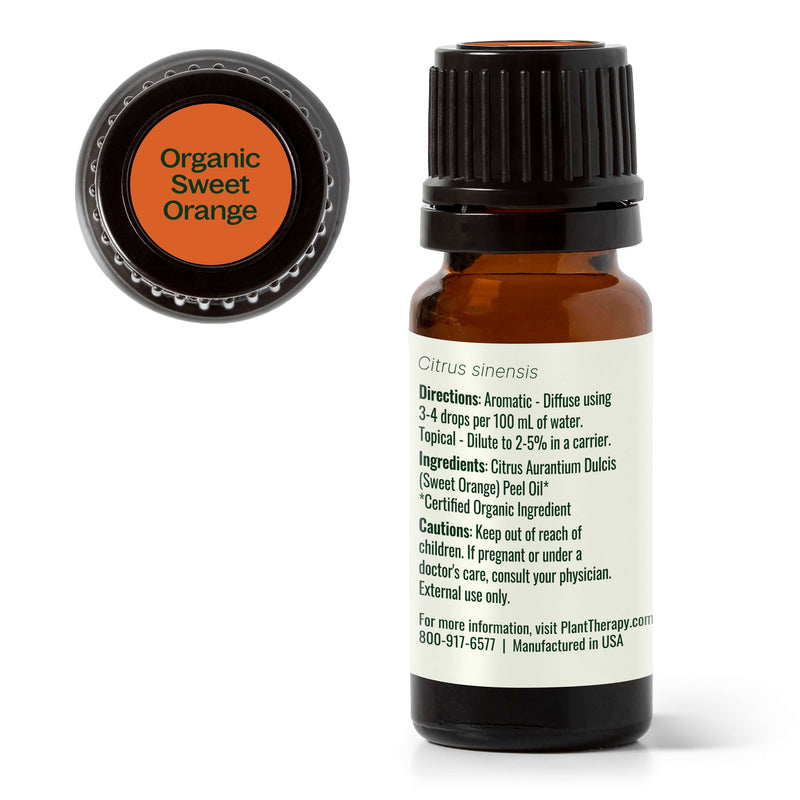 Plant Therapy Organic Sweet Orange Essential Oil Essential Oil White Smoke 10 mL,30 mL,100 mL