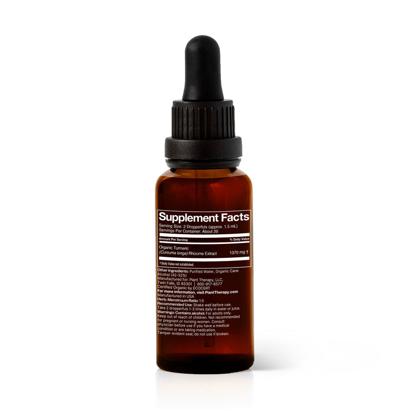 Plant Therapy Organic Turmeric Herbal Tincture Supplement Antique White 30 mL
