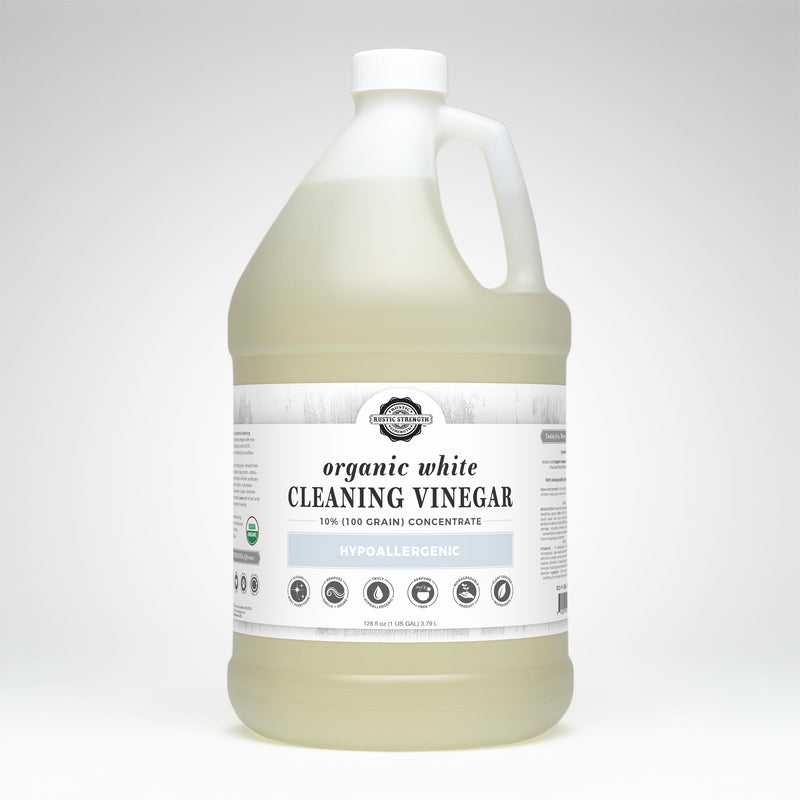 Rustic Strength Organic White Cleaning Vinegar Concentrate | 10% (100 grain) Multi-Purpose Cleaner Lavender Gallon Plastic
