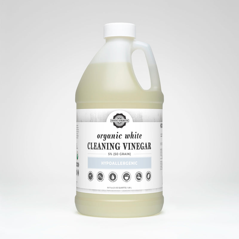 Rustic Strength Organic White Cleaning Vinegar | 5% (50 grain) Multi-Purpose Cleaner Lavender Half Gallon Plastic