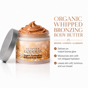 Glimmer Goddess® Organic Skin Care Organic Whipped Bronzing Body Butter – Shimmering Body Moisturizer with Instant Bronze Glow Shimmer White Smoke Bronze / Subtle - Level 1 / 4 oz.,Bronze / Subtle - Level 1 / 2 oz.,Bronze / Sexy - Level 2 / 4 oz.,Bronze / Sexy - Level 2 / 2 oz.,Bronze / Super - Level 3 / 4 oz.,Bronze / Super - Level 3 / 2 oz.