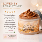 Glimmer Goddess® Organic Skin Care Organic Whipped Bronzing Body Butter – Shimmering Body Moisturizer with Instant Bronze Glow Shimmer Misty Rose Bronze / Subtle - Level 1 / 4 oz.,Bronze / Subtle - Level 1 / 2 oz.,Bronze / Sexy - Level 2 / 4 oz.,Bronze / Sexy - Level 2 / 2 oz.,Bronze / Super - Level 3 / 4 oz.,Bronze / Super - Level 3 / 2 oz.
