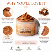 Glimmer Goddess® Organic Skin Care Organic Whipped Bronzing Body Butter – Shimmering Body Moisturizer with Instant Bronze Glow Shimmer White Smoke Bronze / Subtle - Level 1 / 4 oz.,Bronze / Subtle - Level 1 / 2 oz.,Bronze / Sexy - Level 2 / 4 oz.,Bronze / Sexy - Level 2 / 2 oz.,Bronze / Super - Level 3 / 4 oz.,Bronze / Super - Level 3 / 2 oz.
