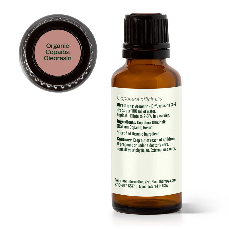 Plant Therapy Organic Copaiba Oleoresin Essential Oil White Smoke 10 mL,30 mL