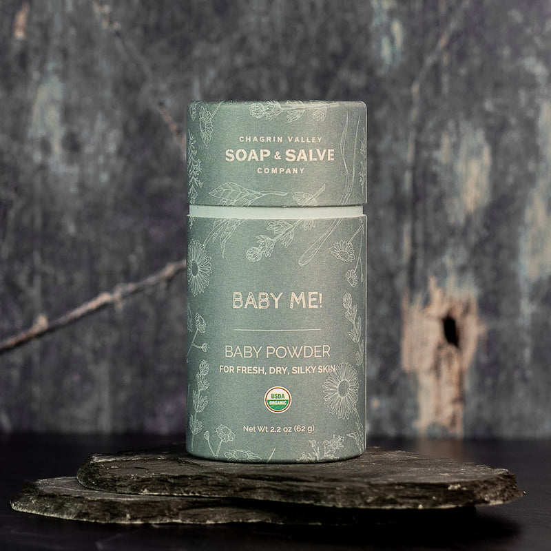 Chagrin Valley Soap & Salve Body Powder: Baby Me! Unscented Baby Powder Baby Products Dark Slate Gray Net Wt 2.2 oz