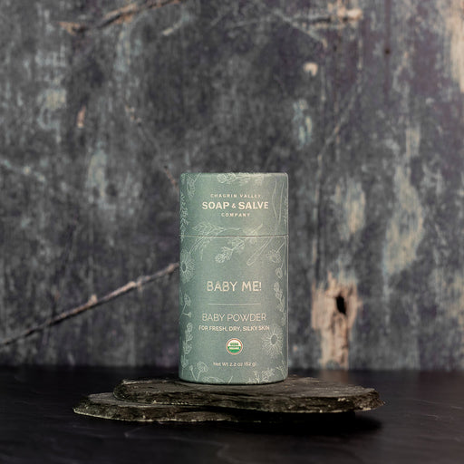 Chagrin Valley Soap & Salve Body Powder: Baby Me! Unscented Baby Powder Baby Products Dark Slate Gray Net Wt 2.2 oz