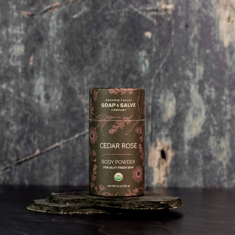 Chagrin Valley Soap & Salve Body Powder: Cedar Rose Body Powder Dark Slate Gray Net Wt 2.2 oz