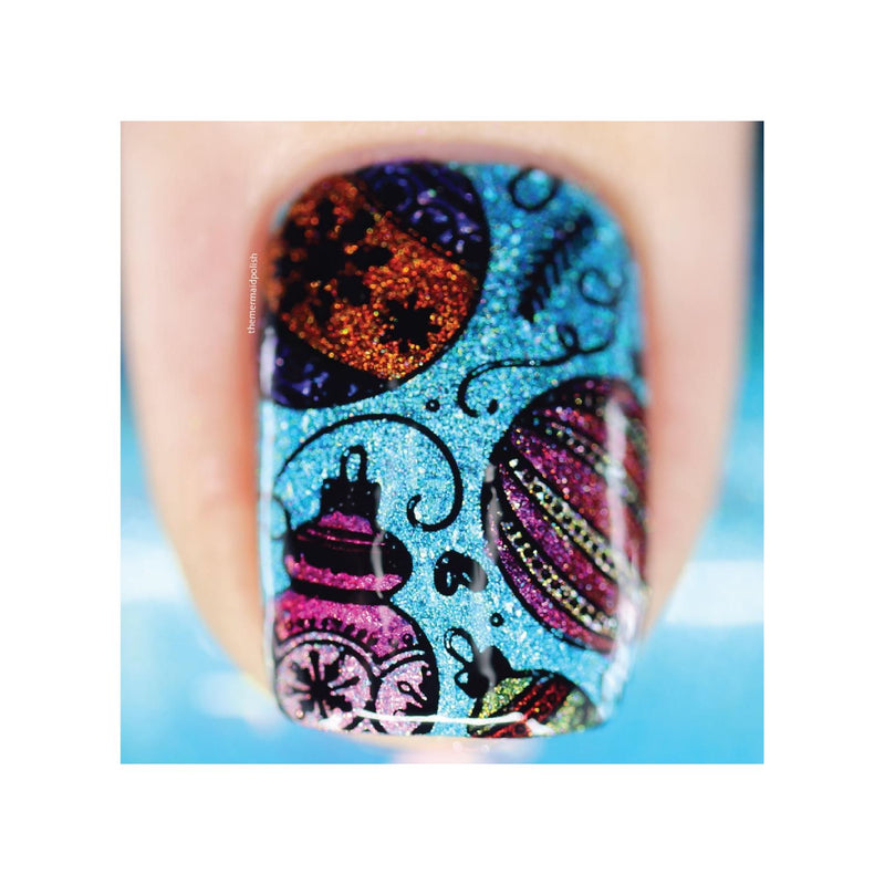 UberChic Beauty Merry & Bright Stamping Plate Light Gray