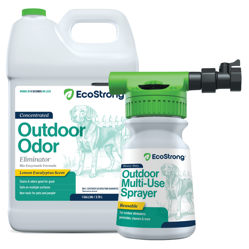 EcoStrong Outdoor Odor Eliminator Pet & Animal > Outdoor Odor White Smoke 1 Gallon Jug and Multi Use Sprayer