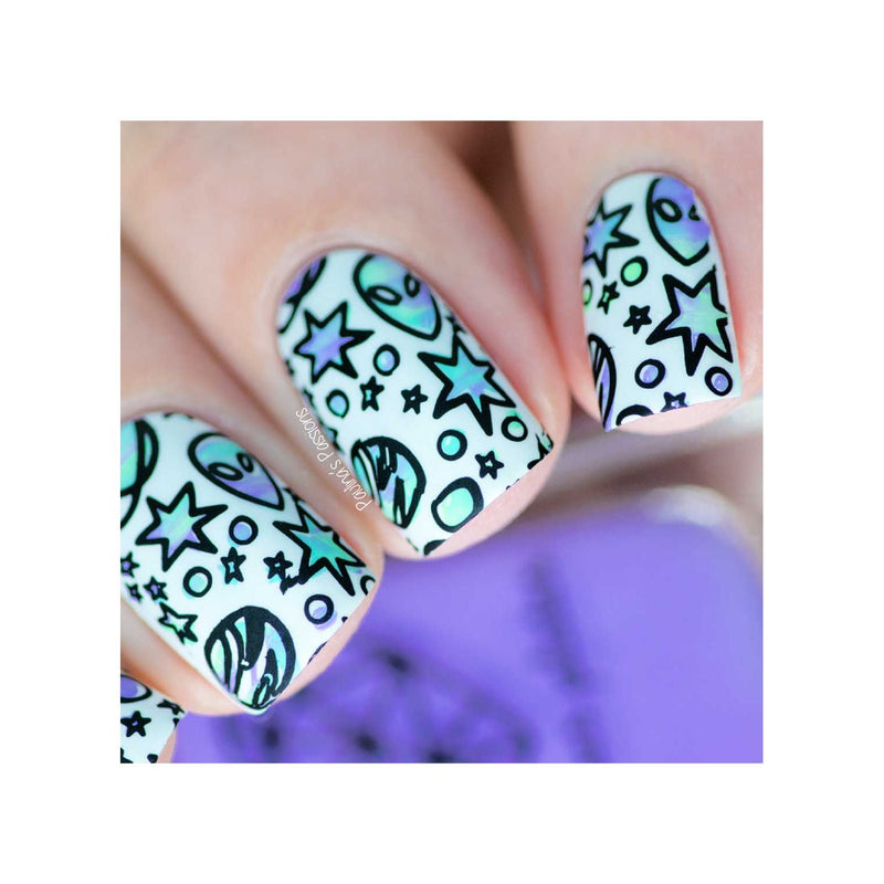 UberChic Beauty Out Of This World Stamping Plate Medium Purple