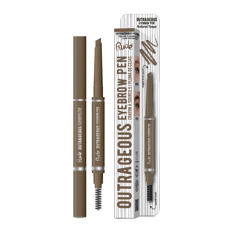 Rude Cosmetics Outrageous Eyebrow Pen Eyebrows Dim Gray Natural Taupe