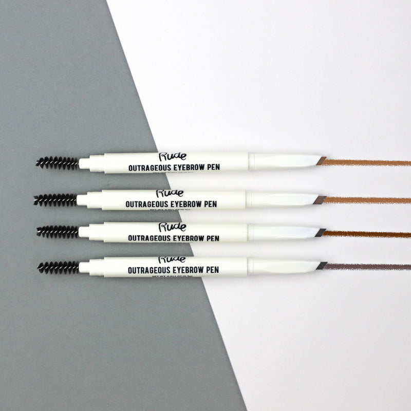 Rude Cosmetics Outrageous Eyebrow Pen Eyebrows White Smoke Natural Taupe,Hazel,Neutral Brown,Black Brown