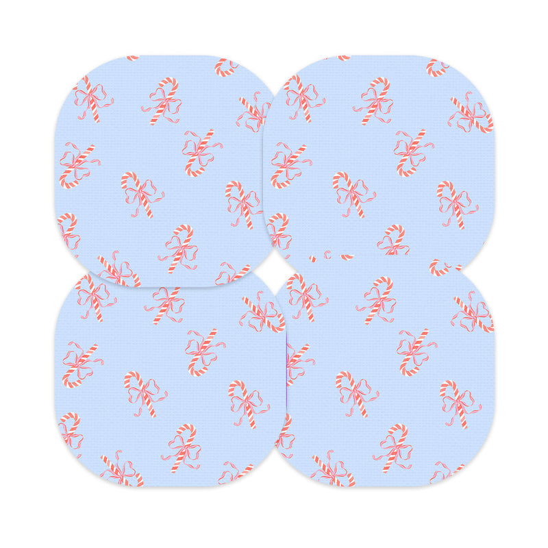 Peelz Candy Cane Lane Overpatch Tape - Pump Peelz Patch Medical Tape Powder Blue 12-Pack (Set of 12 Patches),4-Pack (Set of 4 Patches),1-Single (One Patch)