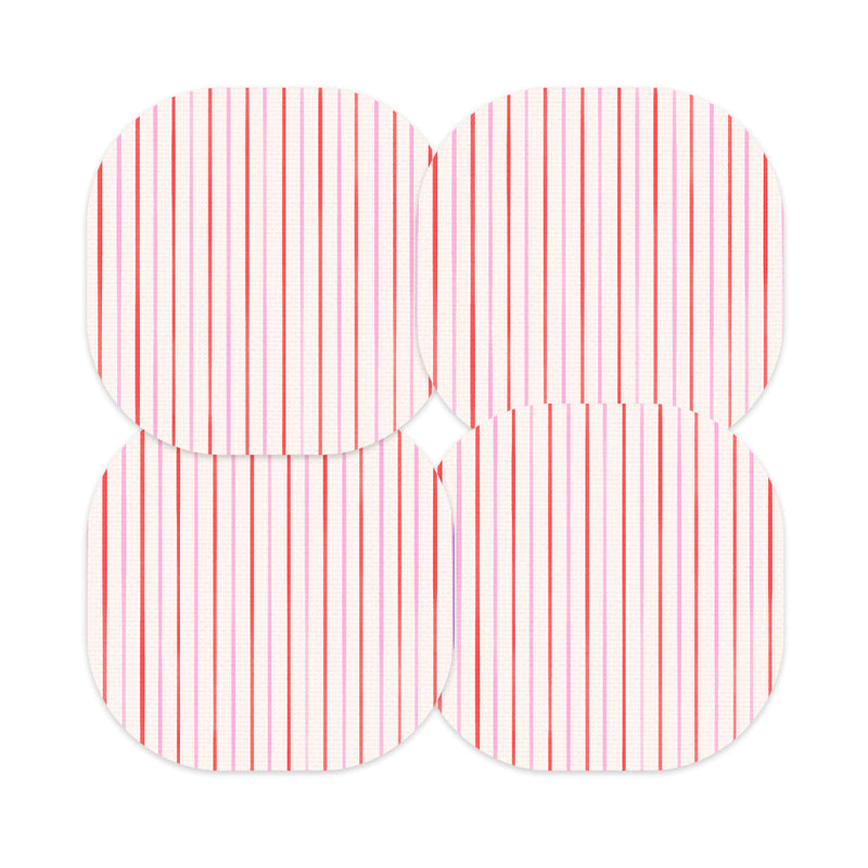 Peelz Peppermint Stripes Overpatch Tape - Pump Peelz Patch Medical Tape Misty Rose 12-Pack (Set of 12 Patches),4-Pack (Set of 4 Patches),1-Single (One Patch)