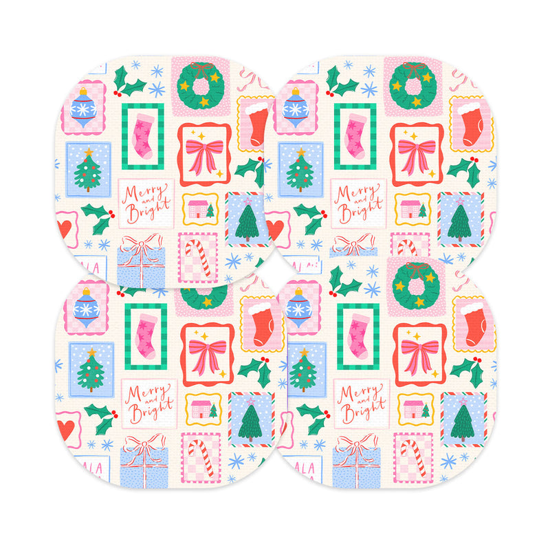 Peelz Holiday Greetings Overpatch Tape - Pump Peelz Patch Medical Tape White Smoke 12-Pack (Set of 12 Patches),4-Pack (Set of 4 Patches),1-Single (One Patch)