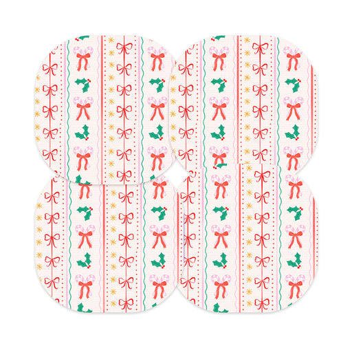 Peelz Holly Jolly Ribbon Overpatch Tape - Pump Peelz Patch Medical Tape Misty Rose 12-Pack (Set of 12 Patches),4-Pack (Set of 4 Patches),1-Single (One Patch)