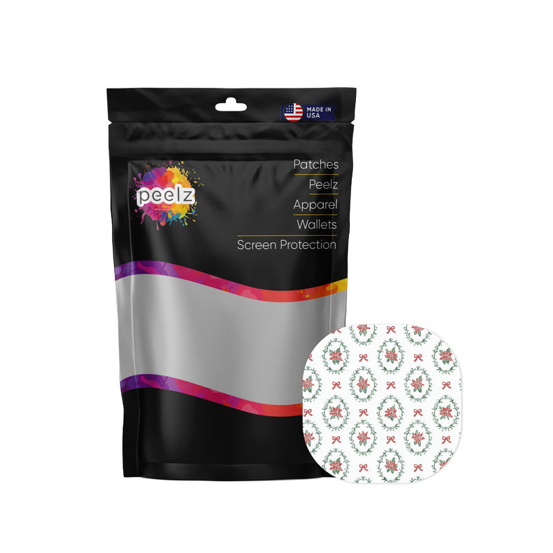 Peelz Poinsettia Parade Overpatch Tape - Pump Peelz Patch Medical Tape White Smoke 12-Pack (Set of 12 Patches),4-Pack (Set of 4 Patches),1-Single (One Patch)