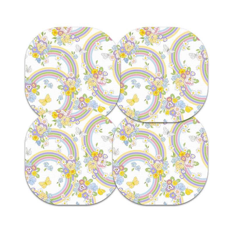 Peelz Rainbow Blooms Overpatch Tape - Pump Peelz Patch Medical Tape White Smoke 12-Pack (Set of 12 Patches),4-Pack (Set of 4 Patches),1-Single (One Patch)