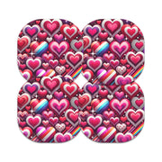 Peelz Sparkly Hearts Overpatch Tape - Pump Peelz Patch Medical Tape White Smoke 12-Pack (Set of 12 Patches),4-Pack (Set of 4 Patches),1-Single (One Patch)