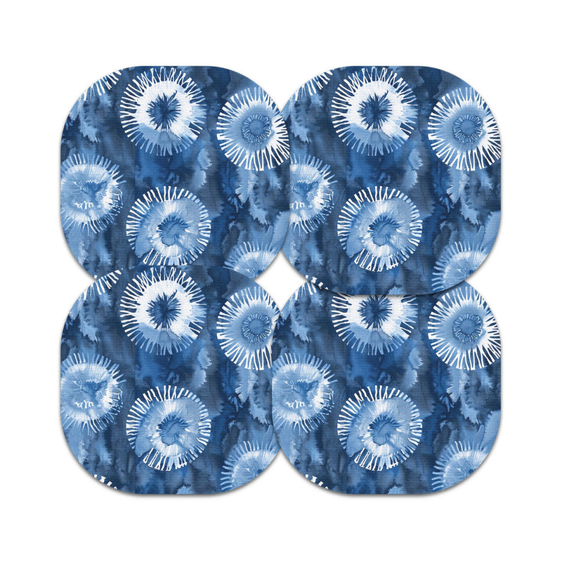 Peelz Monochrome Blue Tie Dye Overpatch Tape Patch Medical Tape Slate Gray 12-Pack (Set of 12 Patches),4-Pack (Set of 4 Patches),1-Single (One Patch)