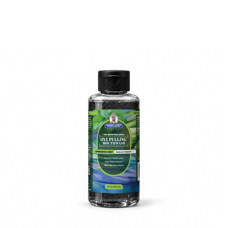 Garner's Garden Oxy Pulling | H2O2 & Charcoal | Pre-Brush Rinse Oxy Pulling White Smoke Lemongrass - Mint / Normal / 2 oz (travel)