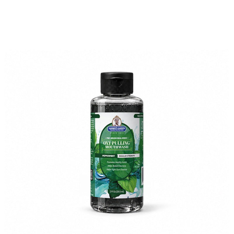 Garner's Garden Oxy Pulling | H2O2 & Charcoal | Pre-Brush Rinse Oxy Pulling White Smoke Peppermint / Normal / 2 oz (travel)