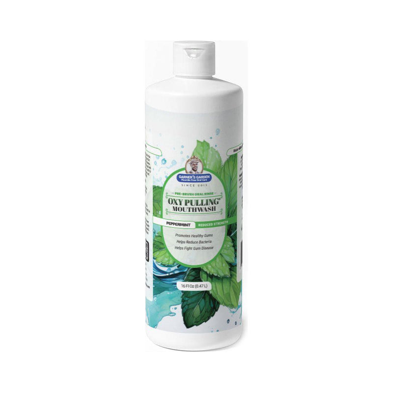 Garner's Garden Oxy Pulling Mouthwash | Activated Charcoal | H2O2 Oxy Pulling White Smoke Peppermint / Normal / 16 oz (Recommended)