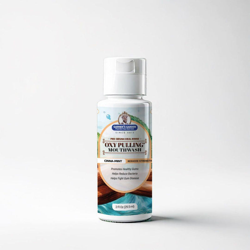 Garner's Garden Oxy Pulling Mouthwash | Activated Charcoal | H2O2 Oxy Pulling Lavender Cinna-Mint / Reduced/Sensitive Formula / 2 oz (travel),Cinna-Mint / Reduced/Sensitive Formula / 4 oz (try me)
