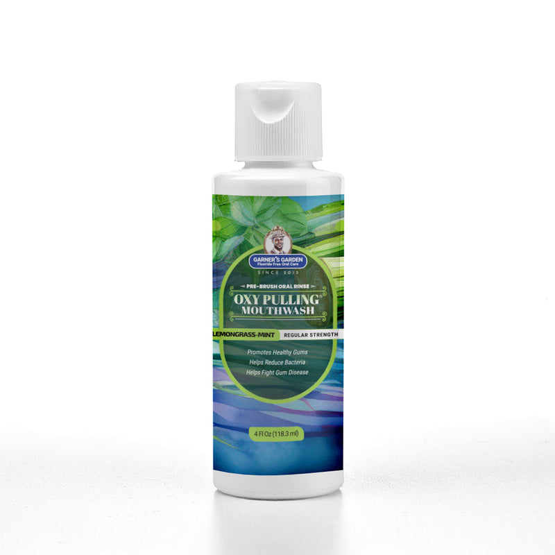 Garner's Garden Travel Sized Oxy Pulling Mouthwash | Activated Charcoal | H2O2 Oral Care White Smoke Peppermint / Normal / 2 oz,Lemongrass Mint / Normal / 4 oz