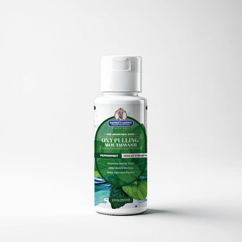 Garner's Garden Oxy Pulling Mouthwash | Activated Charcoal | H2O2 Oxy Pulling Lavender Peppermint / Normal / 2 oz (travel)