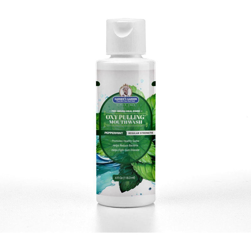 Garner's Garden Oxy Pulling Mouthwash | Activated Charcoal | H2O2 Oxy Pulling White Smoke Peppermint / Normal / 4 oz (try me)
