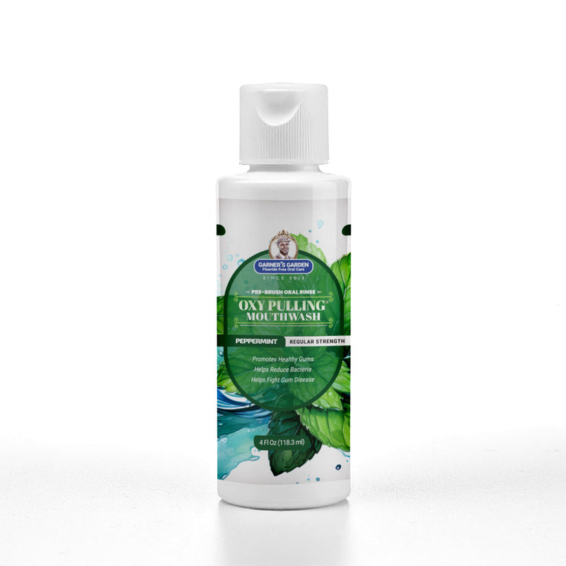 Garner's Garden Oxy Pulling Mouthwash | Activated Charcoal | H2O2 Oxy Pulling White Smoke Peppermint / Normal / 4 oz (try me)